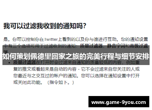 如何策划佩德里回家之旅的完美行程与细节安排