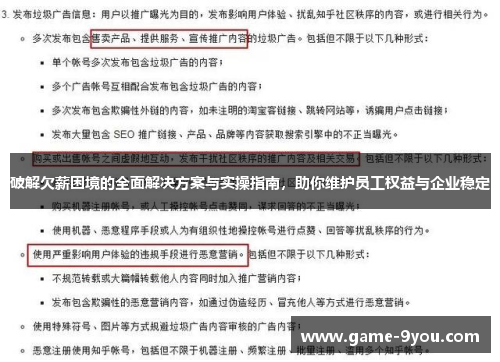 破解欠薪困境的全面解决方案与实操指南，助你维护员工权益与企业稳定